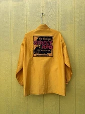 Vintage 1970s Street Rod Jacket Large Patch Chain Stitch Yellow 