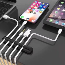 NNBILI Silicone Cable Clips Cord Organizer Self Adhesive Wire Holder Desk