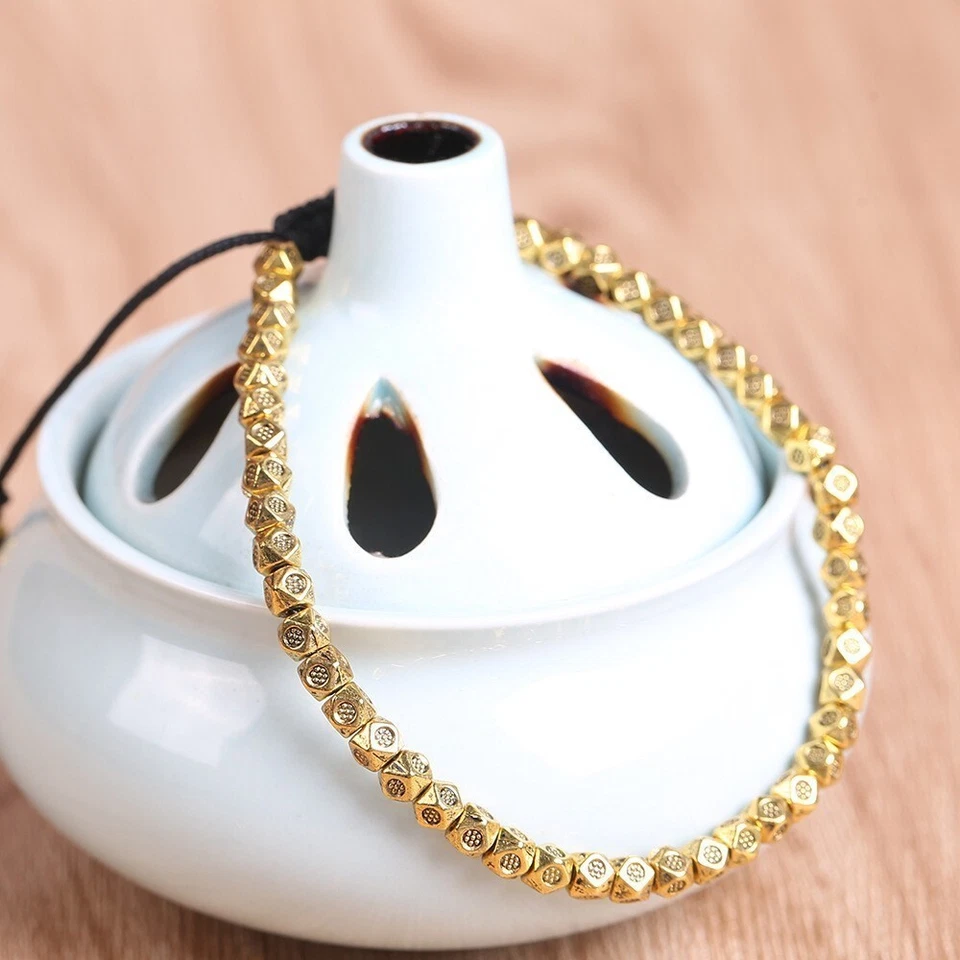 Pulsera budista tibetana con cuentas de cobre protección curativa afortunada mujeres hombres regalo Foto 2 de 4