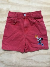 Vintage 90s Mickey Mouse Denim Embroidered Kids Shorts Disney Mickey  Co. 4T