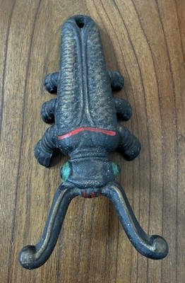 Vintage Antique Rare Cast Iron Beetle Scarab Boot Jack Puller Bug Hand Painted