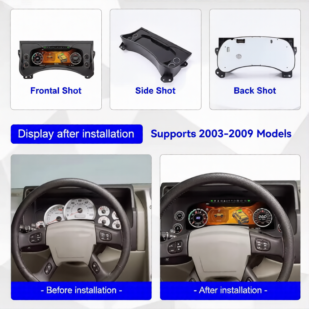 LCD Instrument For Hummer H2 2003-2009 Dashboard Cluster Speedometer 12.3-INCH