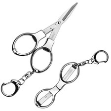 Folding Scissors 2 PCS Foldable Secure TSA Keychain Scissors All Purpose, Sta...