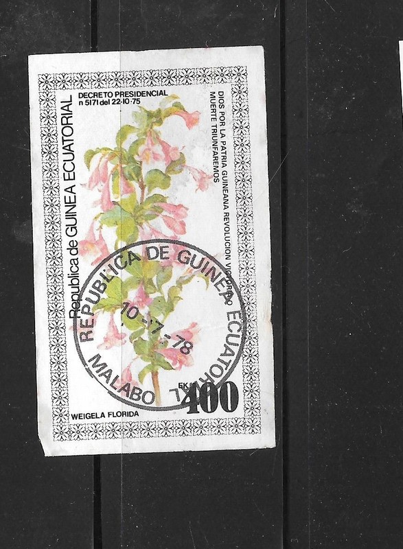 EQUATORIAL GUINEA 1978 CTO USED VG-VF IMPERF SOUVENIR SHEET PICTORIAL STAMP