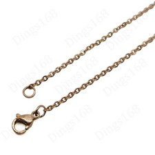 Genuine 18K Rose Gold Filled Italian 22 inch 2.4mm Cable Chain Necklace A146R2.4