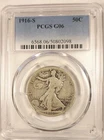 1916 S Walking Liberty Half Dollar PCGS G6 San Francisco