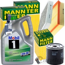 MANN INSPEKTIONSPAKET + MOBIL 5W-30 MOTOR&Ouml;L passend f&uuml;r MERCEDES A/B W176 W246