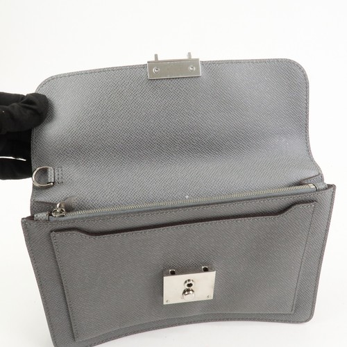 Louis Vuitton Taiga Leather Neo Belaia Clutch Bag Glacier M32683 Auth Used F/S - Picture 14 of 24