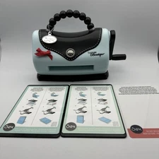 Sizzix Texture Boutique Embossing Machine Blue And Black Purse Style Embossing