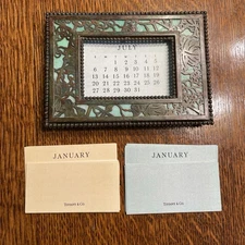 PERPETUAL CALENDAR TIFFANY STUDIOS #941, & #940 GRAPEVINE INSERTS 3 3/8”X2 1/4”