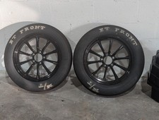 Rc Components Exile 17x4.5 Front Race Wheels Black 5x4.5 W Mt Et Tires Drag
