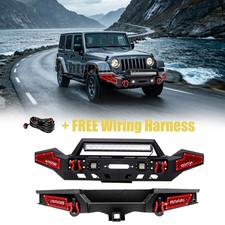 Off-road Front Bumper Rear Back Bumper Fit 2007-2018 Jeep Wrangler Jk Jku Off-road Front Bumper Rear Back Bumper Fit 2007-2018 Jeep Wrangler Jk Jku