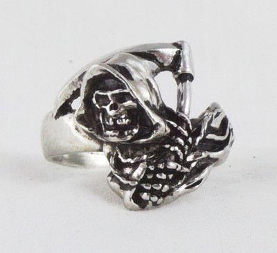 Alchemy Gothic GRIM REAPER Ring RARE!!  R7p 1989 Pewter