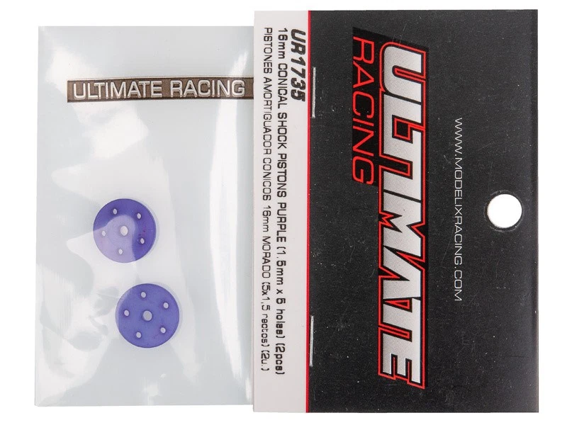Ultimate RC Amortisseur Piston Plaques Violet 5x1.5mm (2) Conique 16mm Droit Lö - Photo 2/2