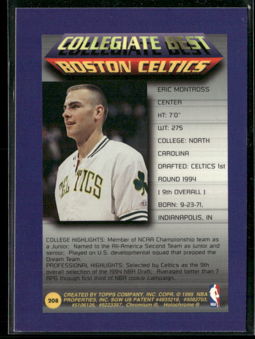 ERIC montross　NBA　プロバスケットボール　トレーディングカード 1994-95 Hoops #429 Eric Montross / Rodney Rogers Basketball