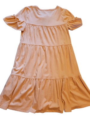 NWT J. Crew Dress Women's XS Orange Broken In Jersey Tiered Mini Boho | eBay