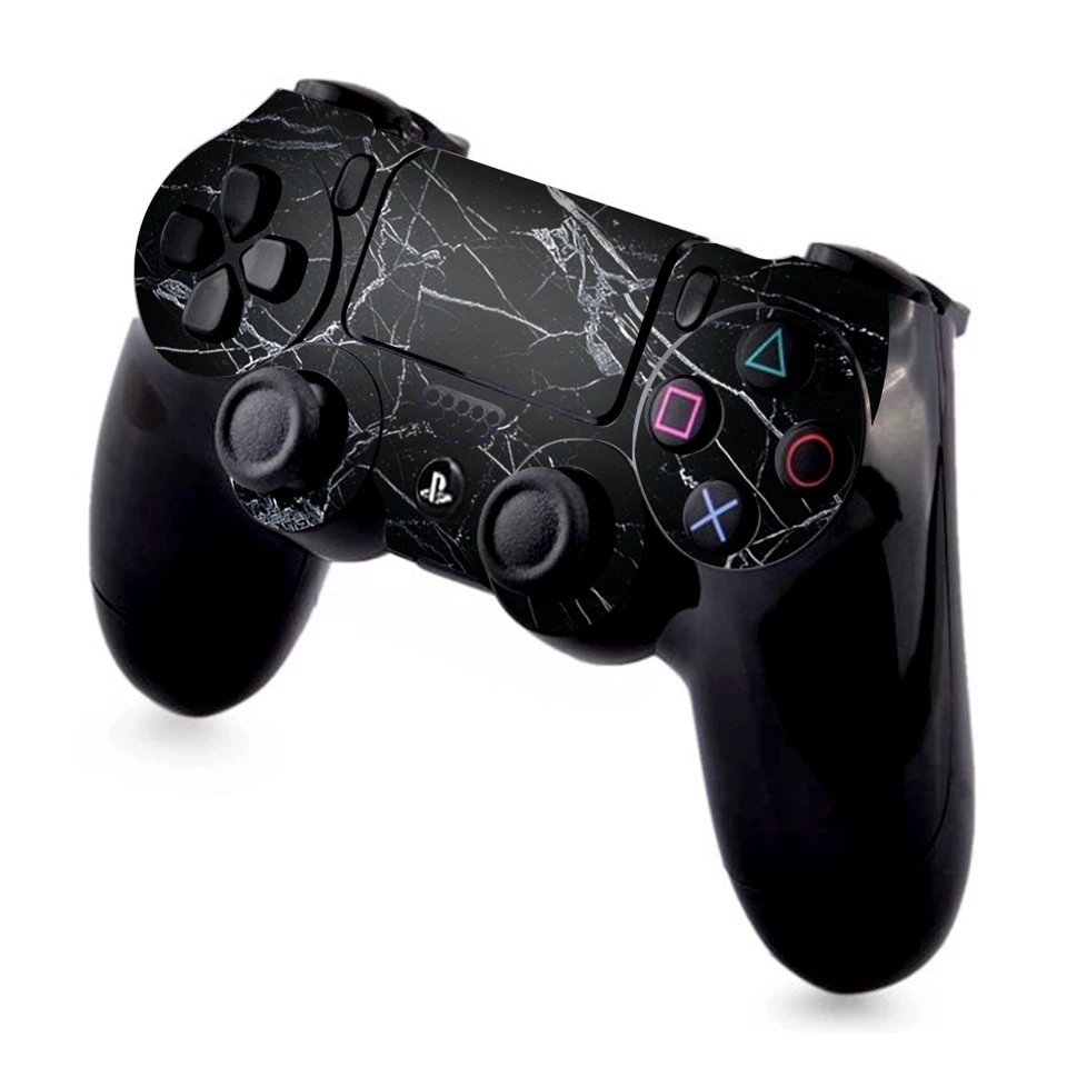 Skins Decal Wrap for PS4 / PS4 Pro Controller - Black Marble Granite White - Image 2 of 3