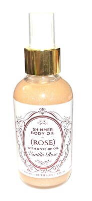 Shimmer Body Oil ROSE with Rosehip Oil - Vanilla Rose -