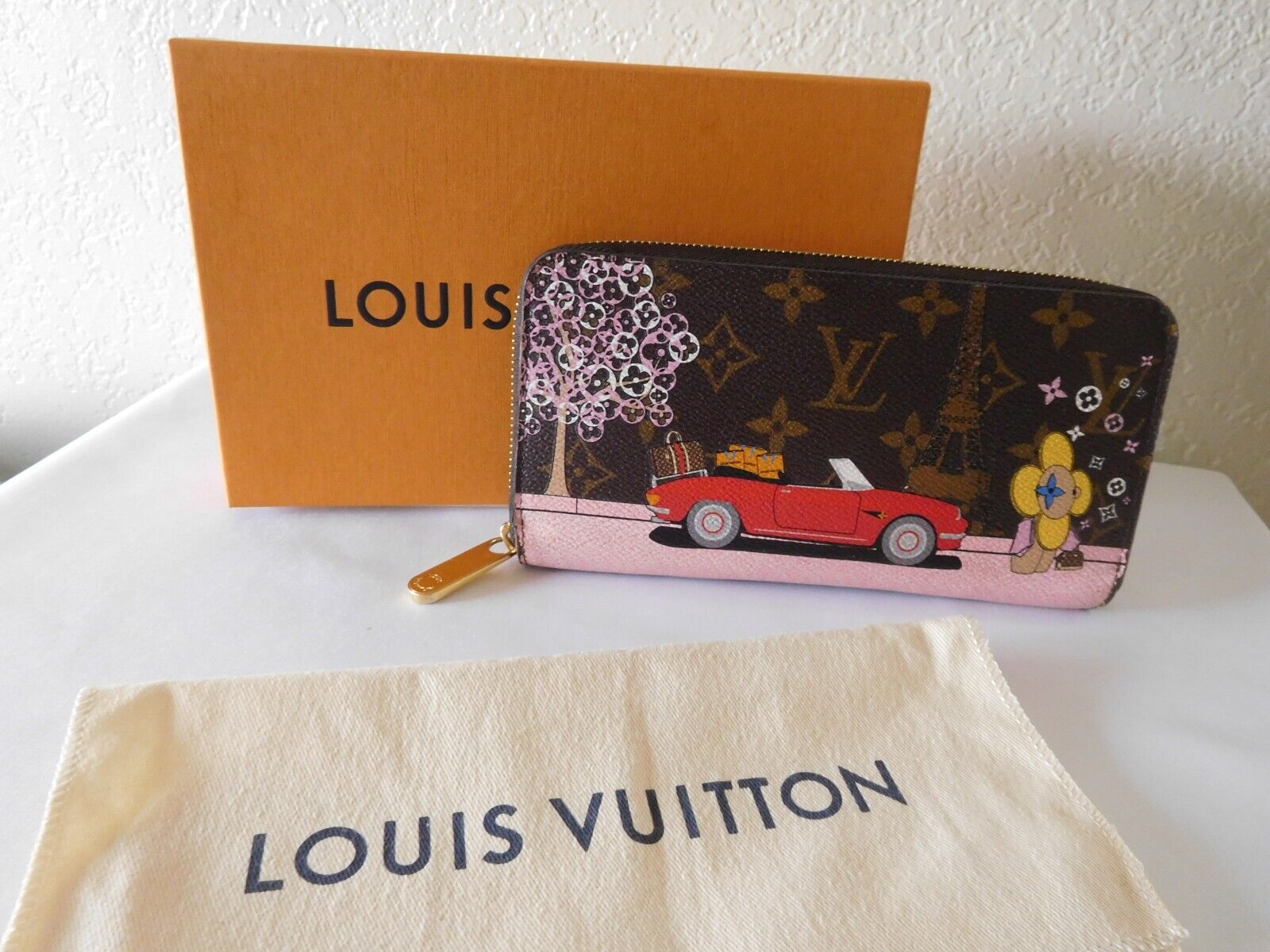 Louis Vuitton M62402 Long Zip Around Wallet With Tassel Monogram Canvas  Pink Interior