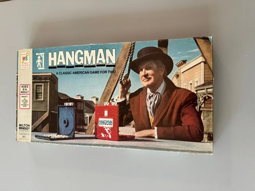Hangman Board Game Milton Bradley, 1976 Vintage Near Complete Set (-1 Tile)