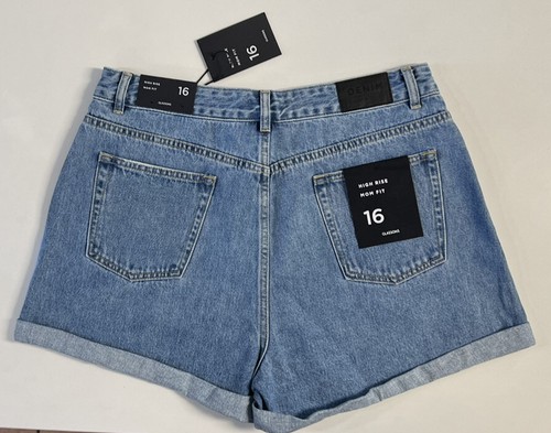 Glassons High Rise Mom Fit Rolled Hem Denim Shorts Size 16 AU - 12 US | eBay