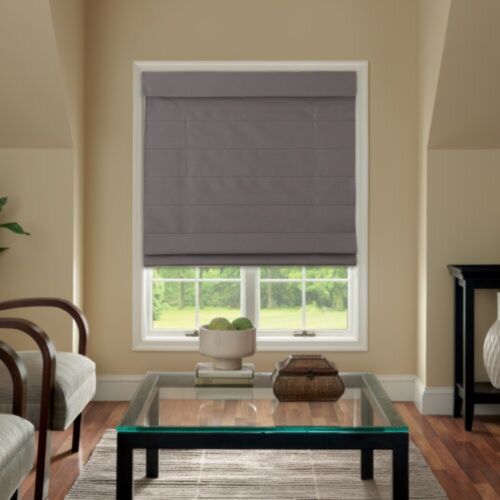 Cordless Fabric Roman Shades - 6 Color Options - Picture 1 of 7