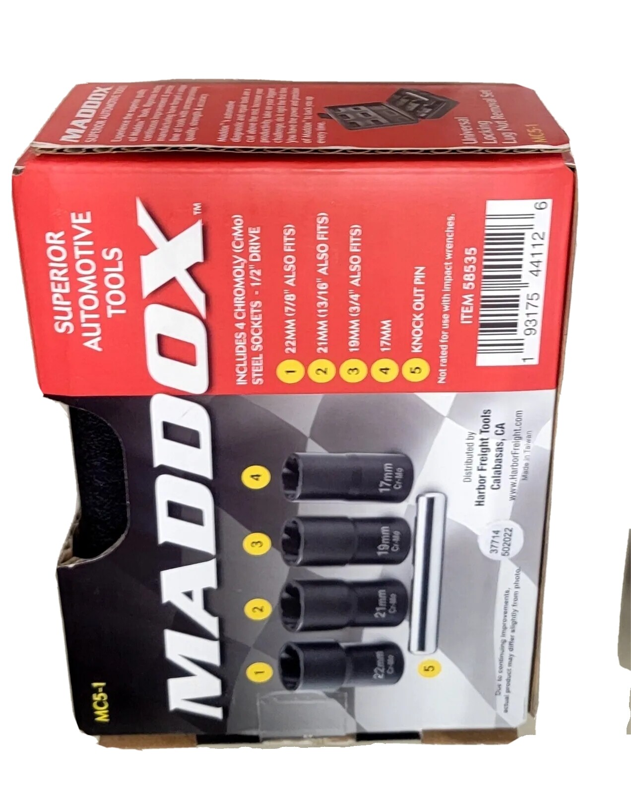 Maddox MC5c Universal Locking Lug Nut Removal Set eBay