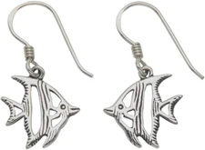 Wildthings Sterling Silver Openwork Angelfish Wire Earrings