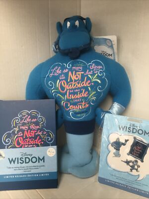 Disney Authentic WISDOM  Aladdin Genie 10/12  PLUSH ~ PIN SET ~ JOURNAL LR  NEW