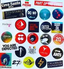 27 x Ibiza Club Stickers  - Amnesia Space DC10 Pacha Ushuaia Carl Cox Circoloco