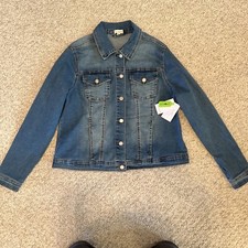 Westbound Denim Trucker Jacket Medium Blue Wash Women's Large Pockets Button Nwt