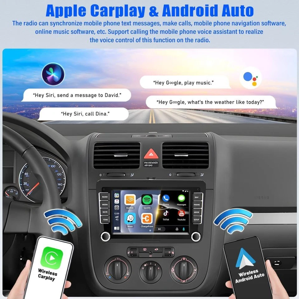 2+64GB CarPlay Autoradio Android 15 GPS NAVI WIFI Für VW GOLF 5 6 Touran Polo 6R - Bild 4 von 4