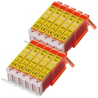 10 Tintenpatrone Druckerpatrone Kompatibel Zu Canon Cli 571 Xl Yellow Mit Chip
