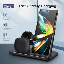 3in1 Fast Wireless Charger Charging Station For Samsung Galaxy S26 S25 Watch 8 7