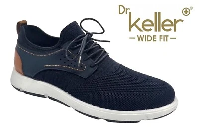 DR KELLER MENS NAVY WIDE FIT TRAINERS CASUAL LACE UP COMFORT SHOES UK SIZE 7-12 - Image 1 of 4