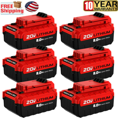 #ad #ad 6Pack 20V 8.0Ah 20 Volt Lithium ion Battery for Porter Cable MAX PCC685L PCC680L $61.95