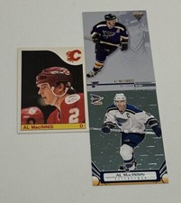 Al MaCinnis Calgary Flames 1985 OPC Rookie/ Blues Prism/ Titanium (3) Card Lot!