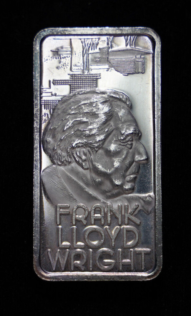 1975 Vintage Frank Lloyd Wright Architect Hamilton Mint 1oz 999