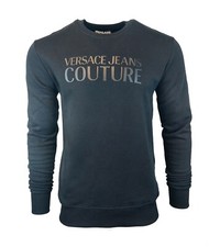 Versace Jeans Couture Sweatshirt Jumper Matt Black Logo Men's Size XL XXL 2XL