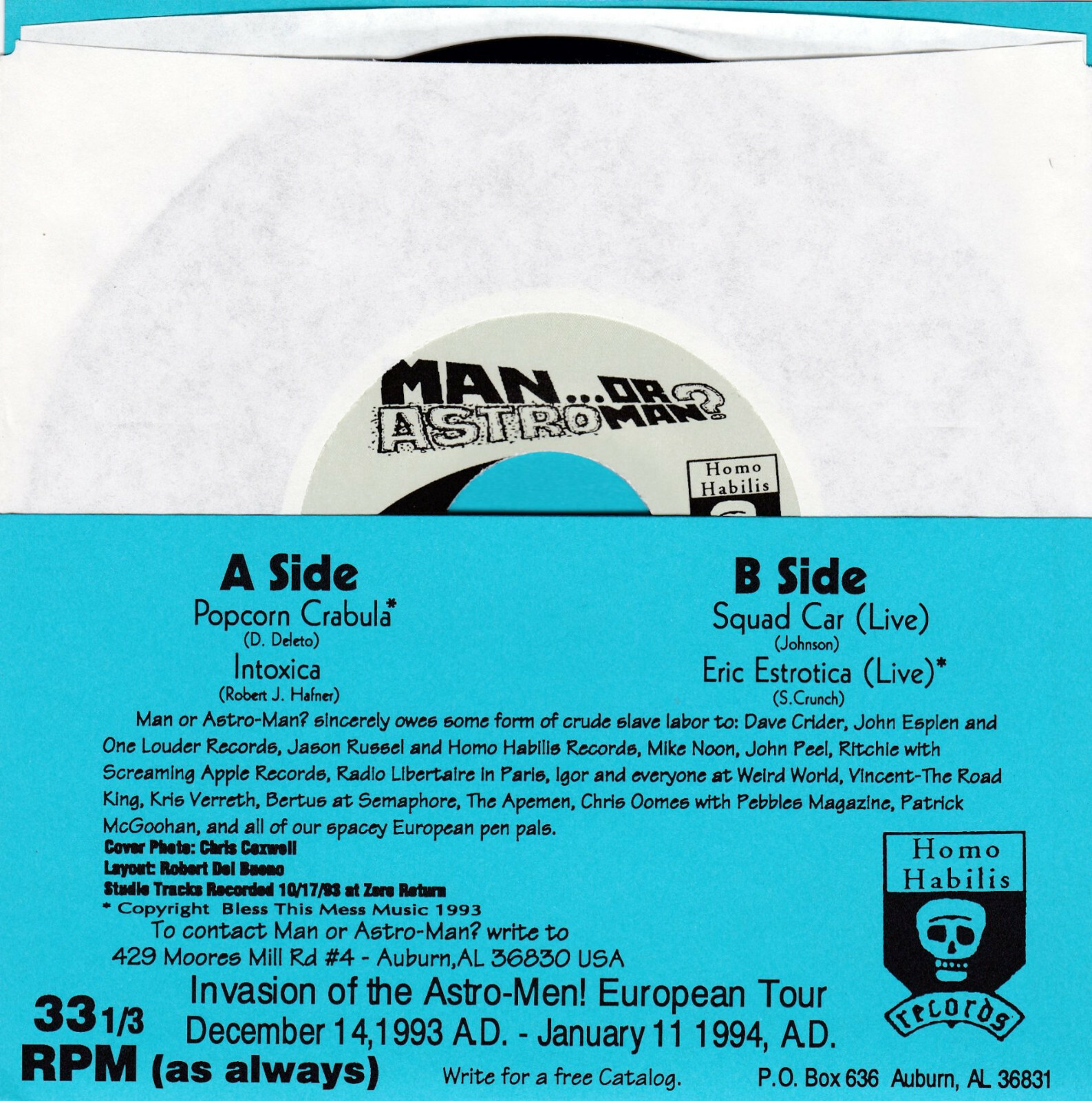 Man Or Astroman? ‎ Vs. Europa 7" Servotron Mono Men Mummies Surf