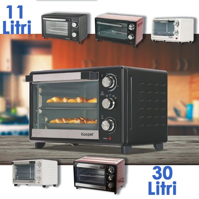 Forno Fornetto Elettrico Ventilato 30 1380 W statico 11 litri 650w Timer  nero | eBay