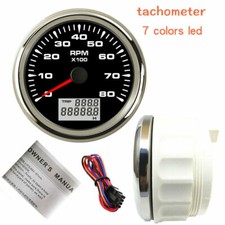 85mm 3-38 Tachometer 8000rpm Engine Tachometer 7 Color Led Waterproof Us Stock