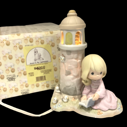Precious Moments LIGHTED JESUS IS MY LIGHTHOUSE #487945  Nightlight NEW OPEN BOX - Picture 1 of 12