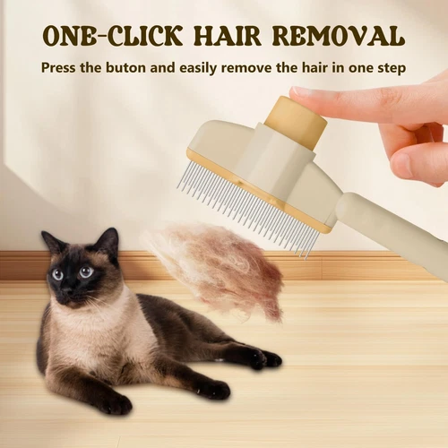 Zenbrush Cat Comb, Zen Brush Self-Cleaning Pet Comb Grooming Brush - Picture 4 of 10