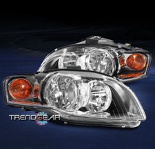 For 2005-2008 Audi A4 Quattro S4 B7 Halogen Headlight Headlamp Chrome Lhrh Set