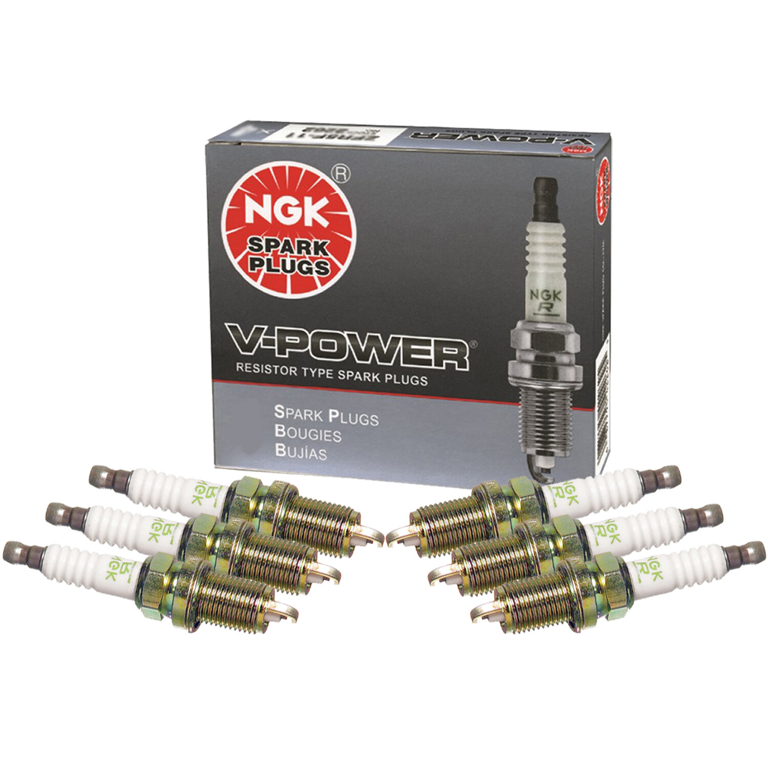 NGK Set of 6 Nickel V-Power Spark Plugs For CL TL Dakota Ram 1500 2500 Van V6