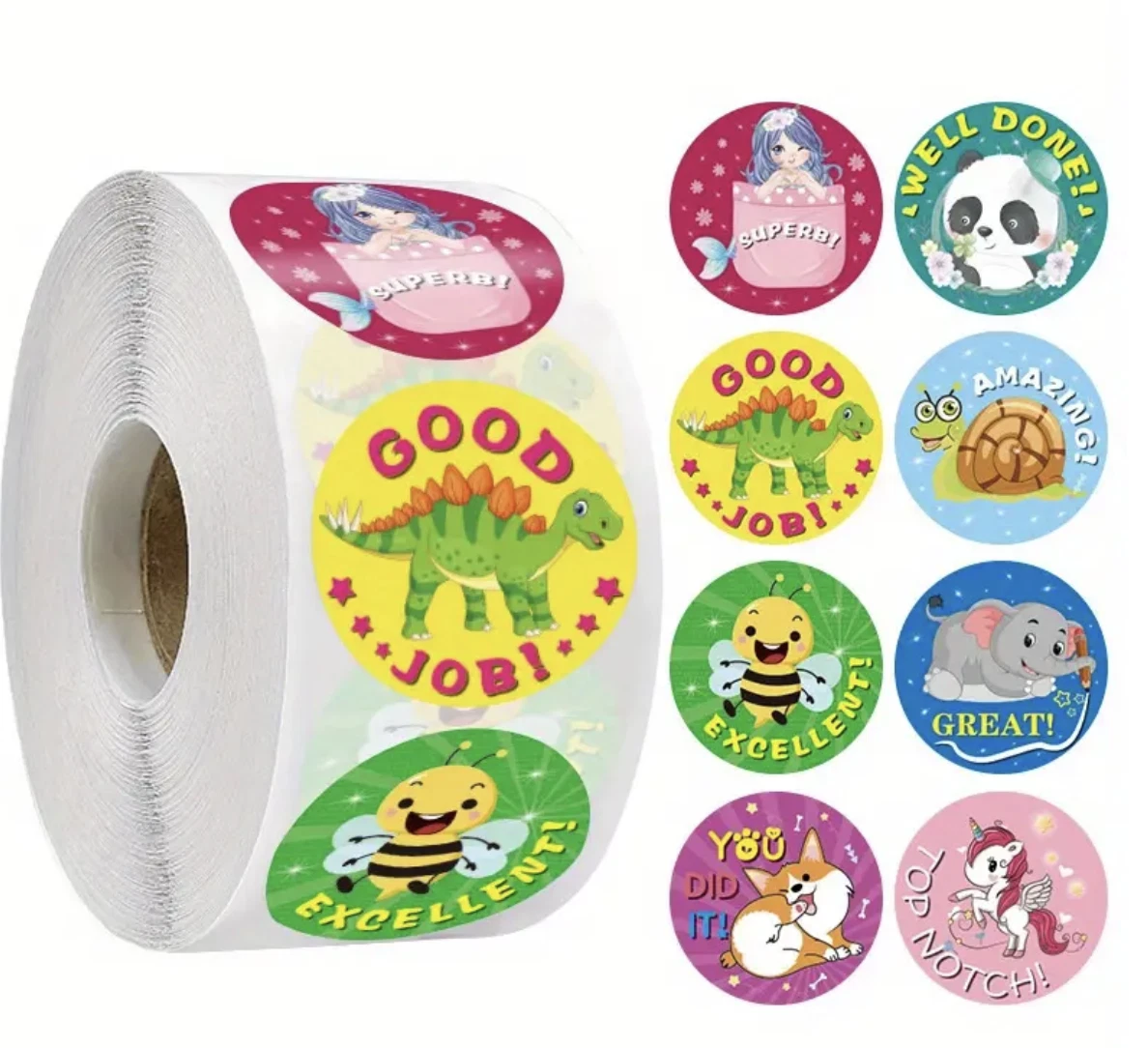 Positive Reward Merit Stickers 2.5cm 50/100pc Kids Teacher Classroom Award