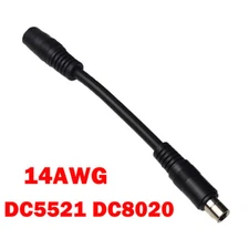 8mm 14AWG 8020 Male to 5.5 x 2.1mm Female DC Power Adapter Cable Solar Panel US