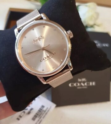 Coach 14503742 Grand Carnation Gold Glitz Dial Mesh Band Women's