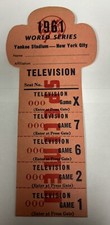 1961 WORLD SERIES Pass Ticket GM 4 Ford Shut Out Tops Ruth 32 Inn Streak NYY⚾️